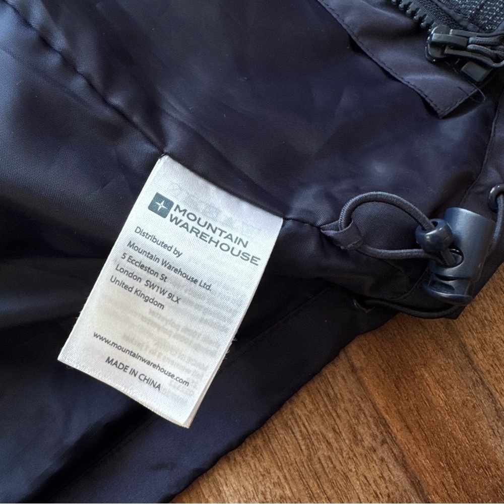 Mountain Warehouse Navy Lightweight Rain Jacket Windbreaker Hooded Outdoor Coat - Picture 9 of 10